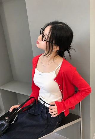 Daily Punched Diamond Round Cardigan
