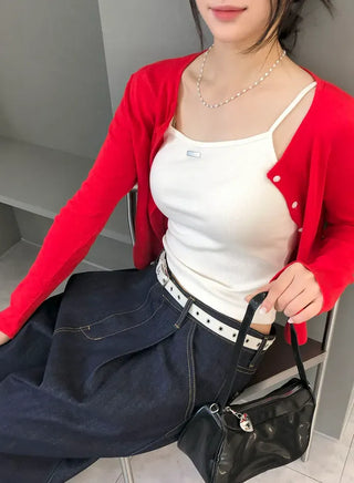 Daily Punched Diamond Round Cardigan
