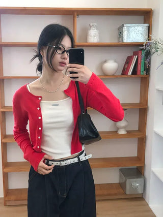 Daily Punched Diamond Round Cardigan