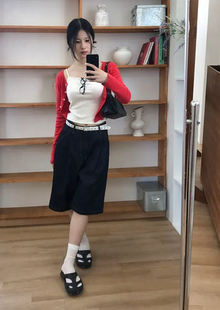 Daily Punched Diamond Round Cardigan
