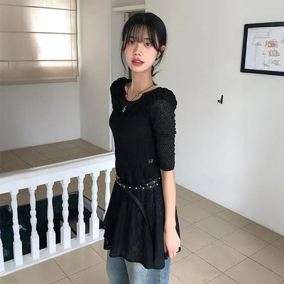 Basic Round Middle Sleeve Tee