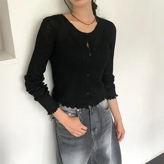 Dot Slip Cardigan Set