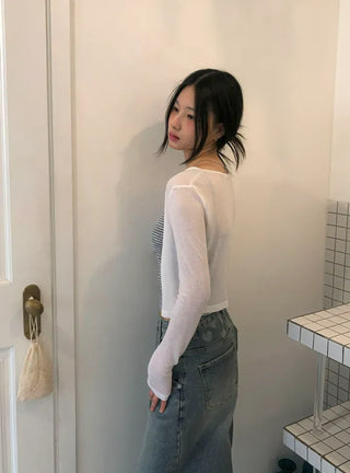 Summer Tencel Crop Round Cardigan