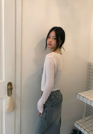 Summer Tencel Crop Round Cardigan