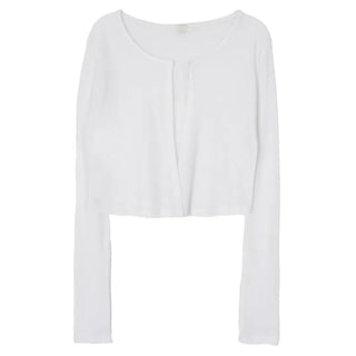 Summer Tencel Crop Round Cardigan