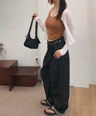 Summer Tencel Crop Round Cardigan