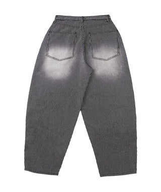 Striped Retro Vintage Denim Balloon Wide Pants