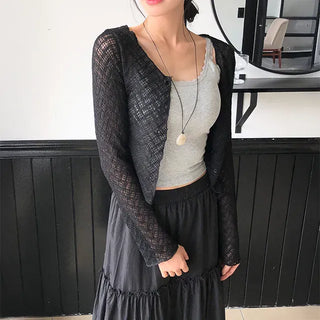 Rolling See-through Cardigan