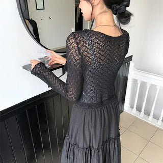 Rolling See-through Cardigan