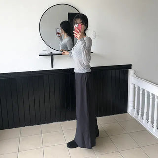 Striped Pin Maxi Long Skirt