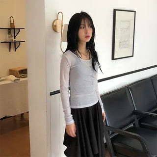 Line See-through Long Sleeve