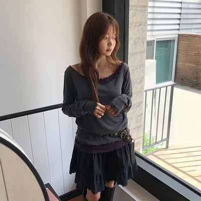 Drape-off long sleeves