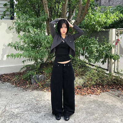 Cotton Carpenter Wide Pants
