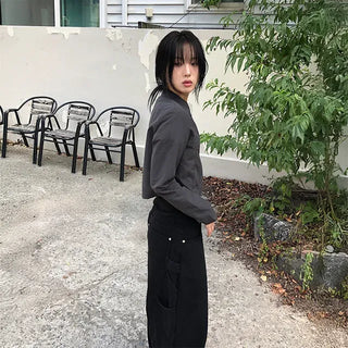Cotton Carpenter Wide Pants