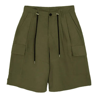 String Pintuck Bermuda Cargo Pants