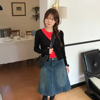 Tencel V-neck Loose See-through Cardigan
