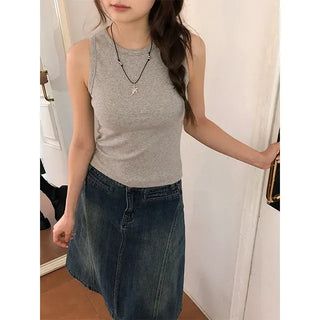 Vivid Ribbed Mango Sleeveless