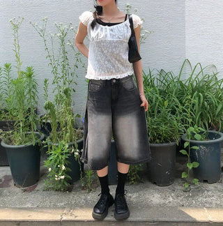 Butterfly Frill See-through Sleeveless Blouse