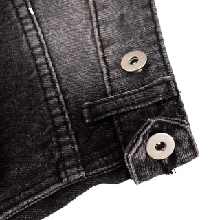 Side Pintuck Bermuda Washed Denim Pants