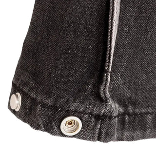 Side Pintuck Bermuda Washed Denim Pants