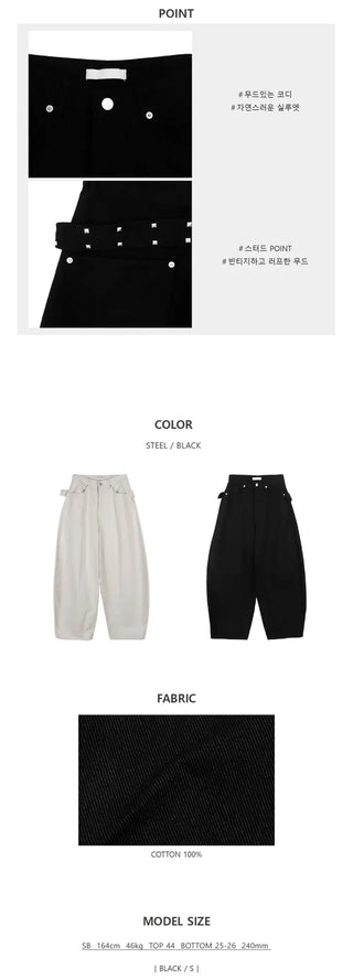 Carrie Studded Cotton Balloon Pants