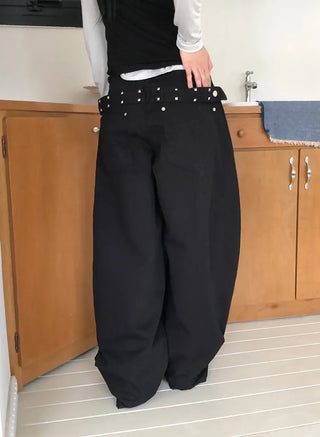 Carrie Studded Cotton Balloon Pants