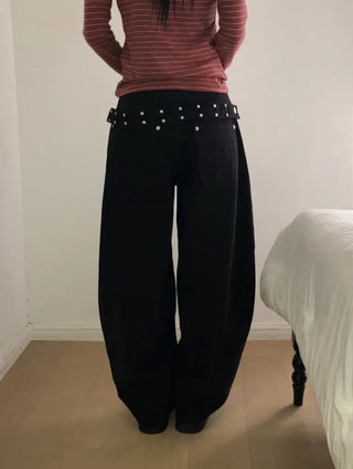 Carrie Studded Cotton Balloon Pants