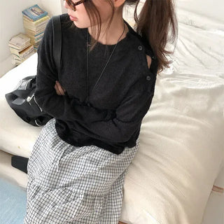 Fuo Shoulder Button Knit