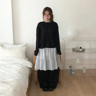 Faye Check Layered Skirt