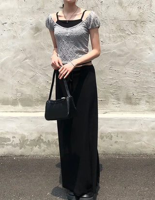 Cheese Spandex Maxi Long Skirt