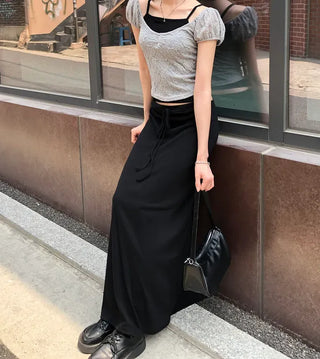 Cheese Spandex Maxi Long Skirt