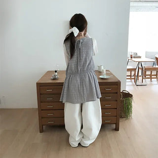 Wrinkle Check Midi Dress