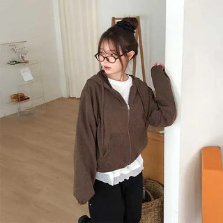 Suede Check Hooded Jacket