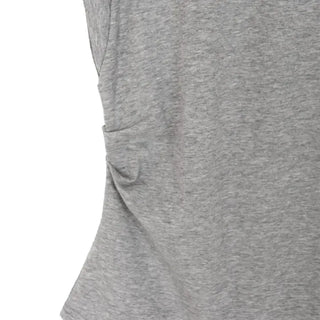 Cotton Loose Shirred Roll-up Sleeveless T-shirt