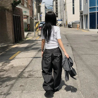 Stitch Pocket Cotton Wide Pants