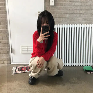 Stitch Pocket Cotton Wide Pants