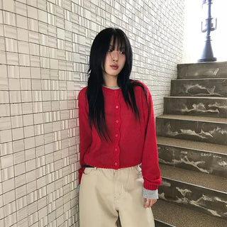 Alpaca Round Knit Cardigan