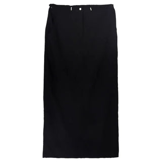 Nylon String Banding Slit Maxi Long Skirt