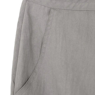 Nylon String Banding Slit Maxi Long Skirt