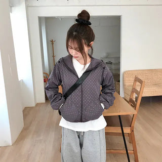 Coated Dot Hooded Jacket