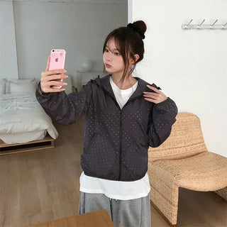 Coated Dot Hooded Jacket