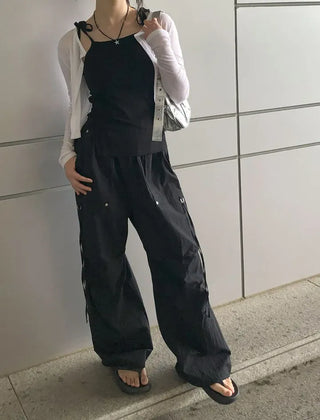 Rivet Pintuck Point Nylon String Banding Pants