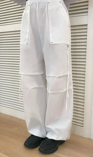Rivet Pintuck Point Nylon String Banding Pants