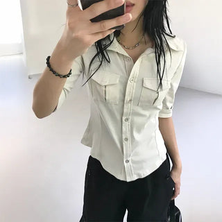 Work pocket half-sleeve shirt