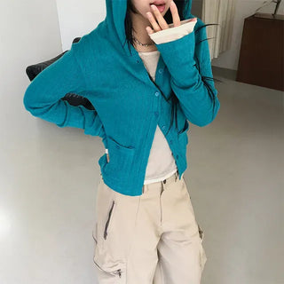 Bloom Punching Hooded Cardigan