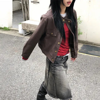As-cropped suede jacket