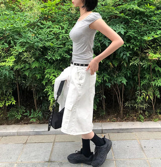 Shirred Puff Slim Sleeveless Top