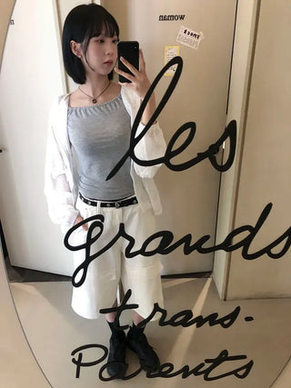 Shirred Puff Slim Sleeveless Top