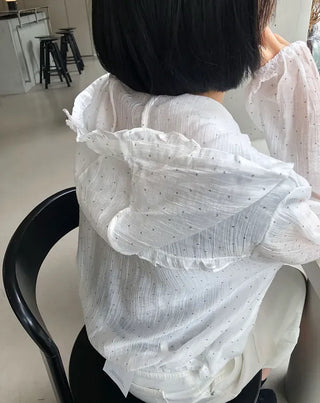 See-through Mini Heart Frill Windbreaker