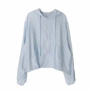 See-through Mini Heart Frill Windbreaker